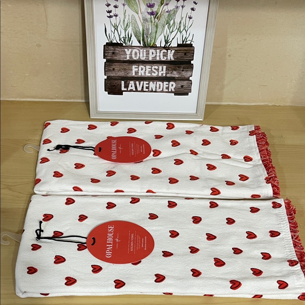 Opalhouse Red Heart Kitchen Towels